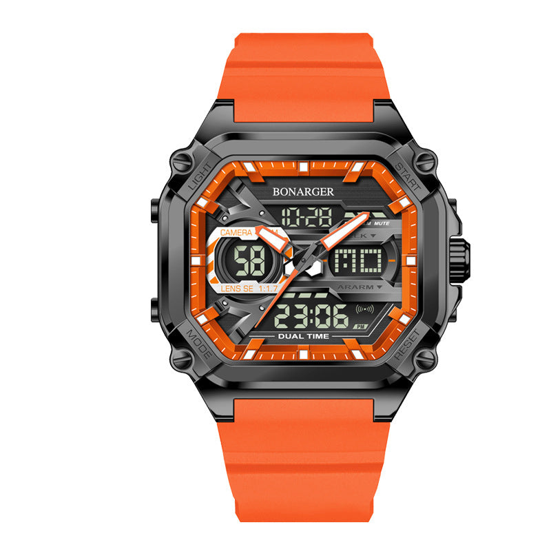 Orange Men's Dual Display Watch - Dual Time Digital Analog Waterproof Sports Watch V888-ELOSUNG26286