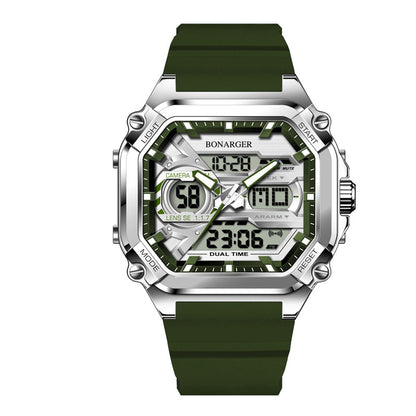 Green Men's Dual Display Watch - Dual Time Digital Analog Waterproof Sports Watch V888-ELOSUNG26288