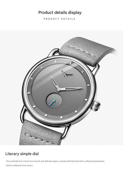 Blue Elegant Men's Watch with Leather Band - Small Seconds, Onion Crown Detail V888-ELOSUNG26297