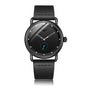 Black Elegant Men's Watch with Leather Band - Small Seconds, Onion Crown Detail V888-ELOSUNG26298