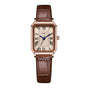 Rose gold shell lotus root plate coffee belt Ladies Quartz Watch - Classic Rectangular, Leather Band V888-ELOSUNG26304