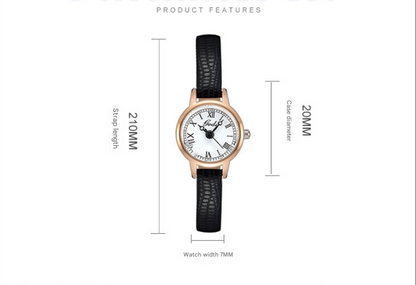 Coffee shell coffee tray coffee belt Delicate Women's Watch - 20mm Roman Numeral Dial, Leather Strap V888-ELOSUNG26314