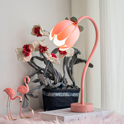 Pink LED Tulip Desk Lamp - Flexible Gooseneck, Decorative Flower Table Light V888-ELOSUNG26320