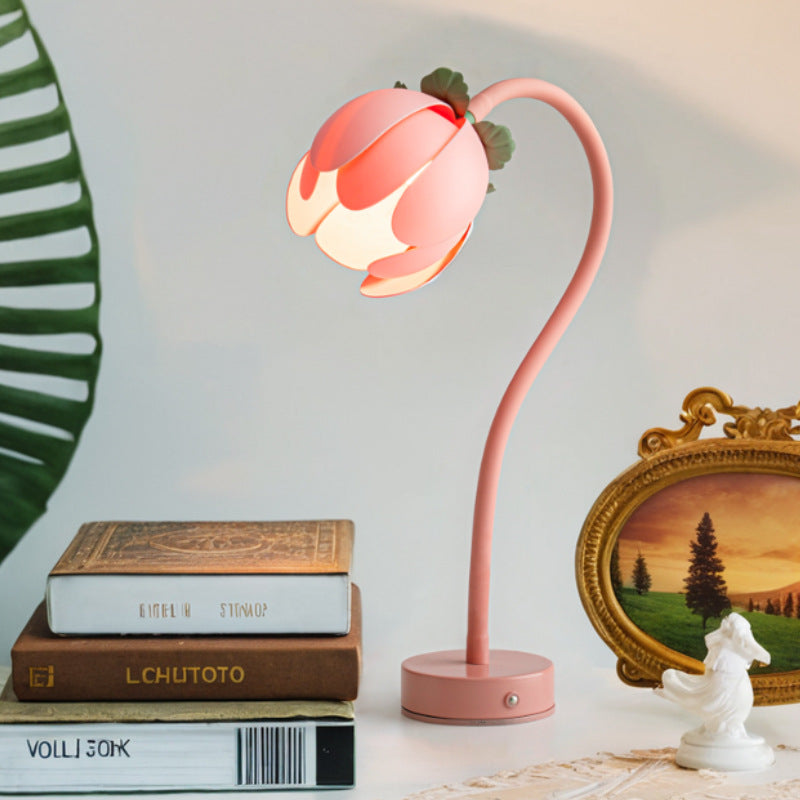 Pink LED Tulip Desk Lamp - Flexible Gooseneck, Decorative Flower Table Light V888-ELOSUNG26320
