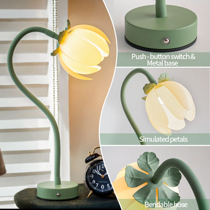 Pink LED Tulip Desk Lamp - Flexible Gooseneck, Decorative Flower Table Light V888-ELOSUNG26320