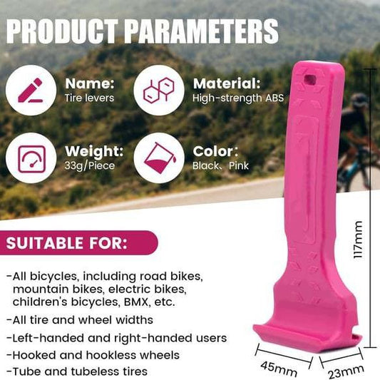 Black Easy-to-use bicycle tire levers (one pair) - quick tire removal and installation tool V888-ELOSUNG26329