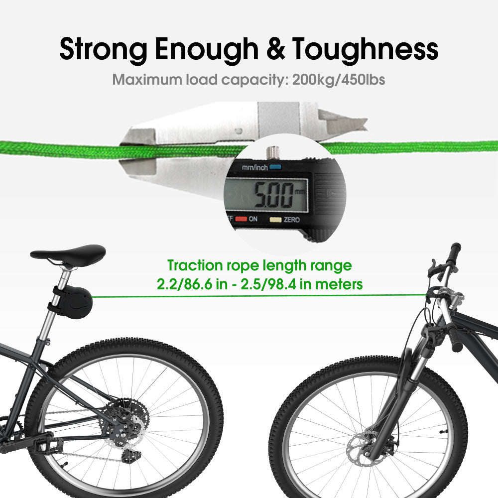 Bike Tow Strap with Automatic Shrinkage - Parent-Child Cycling Assist Rope (450lbs Capacity) V888-ELOSUNG26331