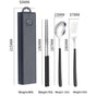 2 - pcs Black Reusable Travel Utensil Set with Case - 304 Stainless Steel Spoon, Fork & Chopsticks V888-ELOSUNG26345