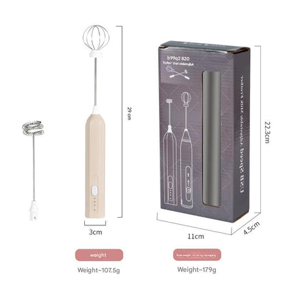 Apricot Mini Hand Mixer with Frother & Balloon Whisk Heads - Rechargeable Kitchen Tool V888-ELOSUNG26368