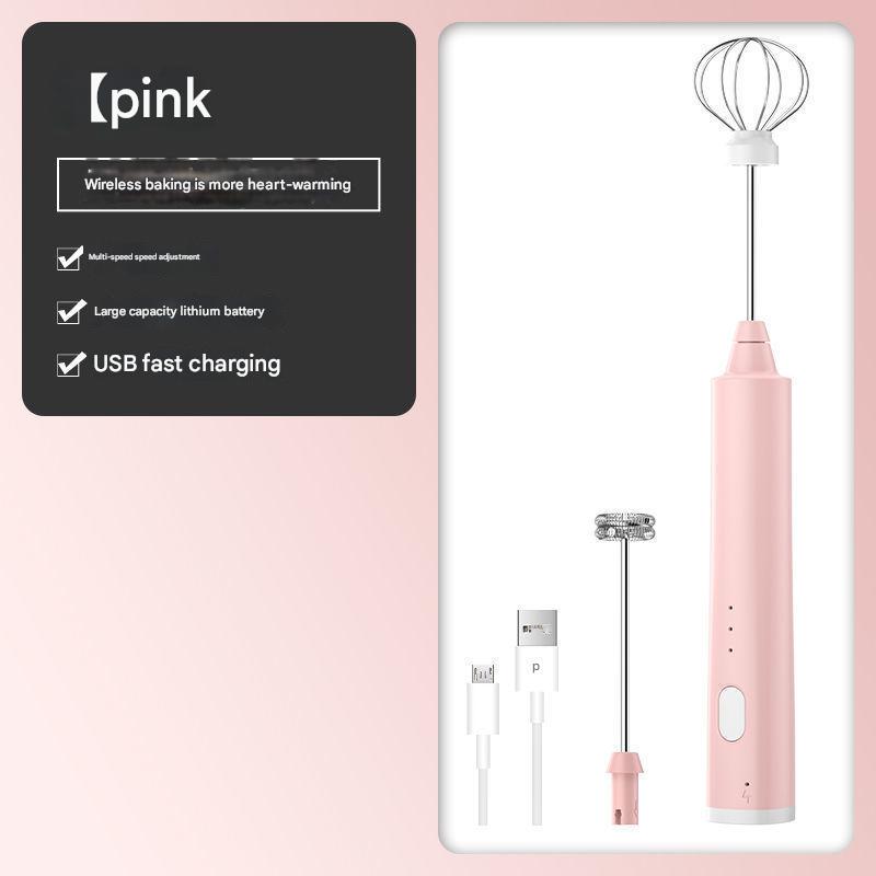 Green Cordless Drink Mixer & Egg Beater with 2 Whisk Heads - USB Powered V888-ELOSUNG26374