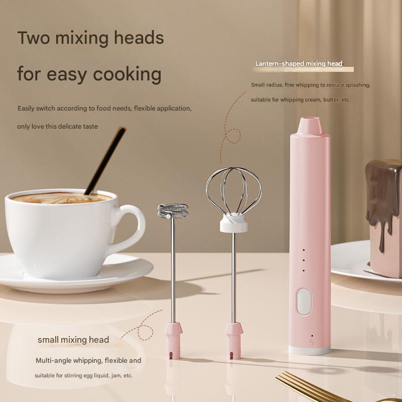 Green Cordless Drink Mixer & Egg Beater with 2 Whisk Heads - USB Powered V888-ELOSUNG26374
