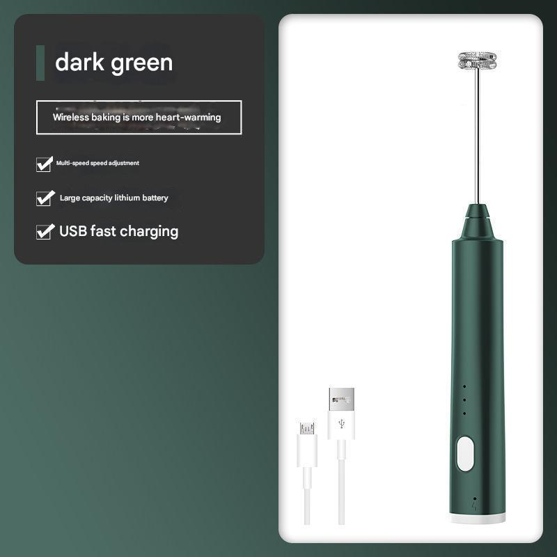 Green Cordless Drink Mixer & Frother Wand - USB Powered(Spring bubbler head) V888-ELOSUNG26375