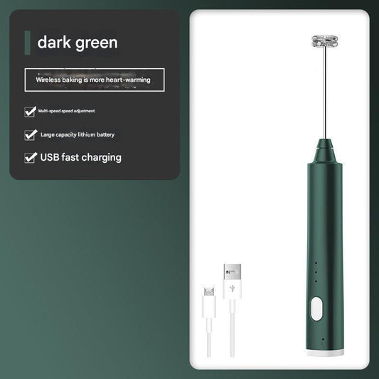 Green Cordless Drink Mixer & Frother Wand - USB Powered(Spring bubbler head) V888-ELOSUNG26375