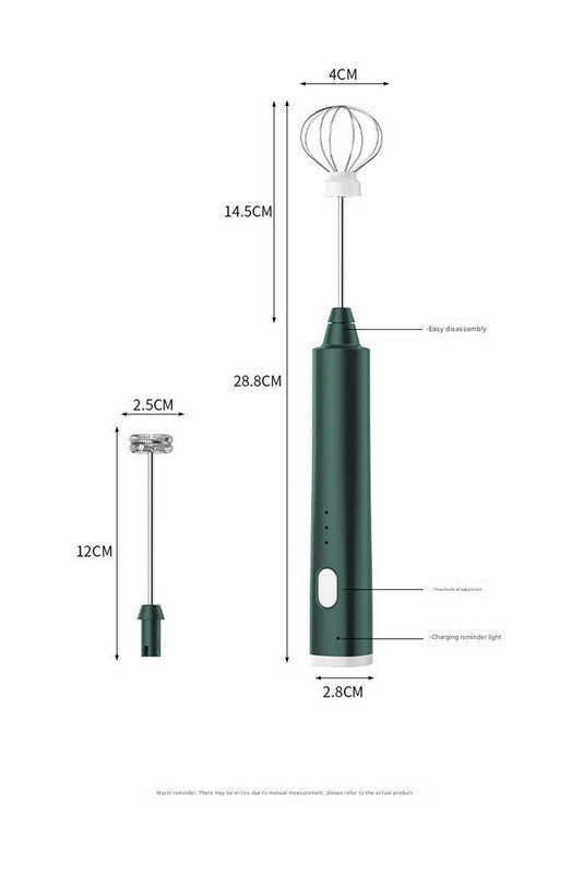 Green Cordless Egg Beater & Cream Whipper - USB Powered Hand Mixer(Balloon Head) V888-ELOSUNG26377
