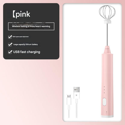 Pink Cordless Egg Beater & Cream Whipper - USB Powered Hand Mixer(Balloon Head) V888-ELOSUNG26378