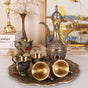 Elegant Gold Metal Serving Set - Decanter, 6 Cups, Tray (Copper) V888-ELOSUNG26385