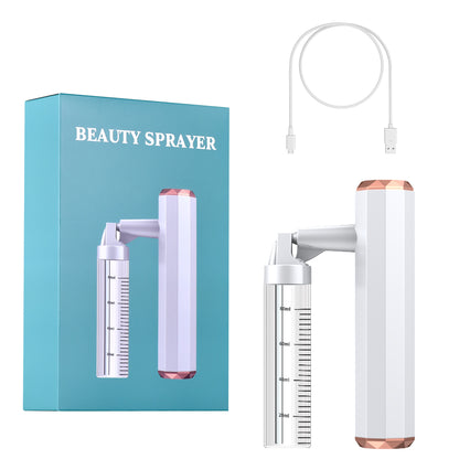 White Rechargeable Facial Oxygen Sprayer - Home Use Nano Mist Beauty Tool V888-ELOSUNG26388
