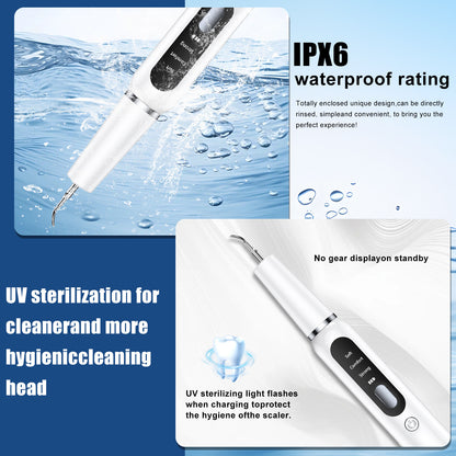 Black Professional Pet Dental Cleaning Kit - Ultrasonic Scaler, Tools & 3 Modes V888-ELOSUNG26390