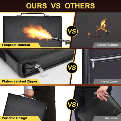 Expanding Accordion File Organizer - Fireproof & Waterproof Document Storage Case V888-ELOSUNG26397