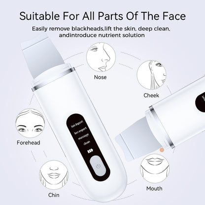Rechargeable Ultrasonic Facial Spatula - Deep Pore Cleanser & Exfoliator V888-ELOSUNG26398