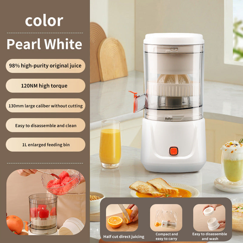 White Electric Citrus Juicer Press - Portable, Large Caliber, One-Click Operation(3.7v 1500 mAh battery) V888-ELOSUNG26399