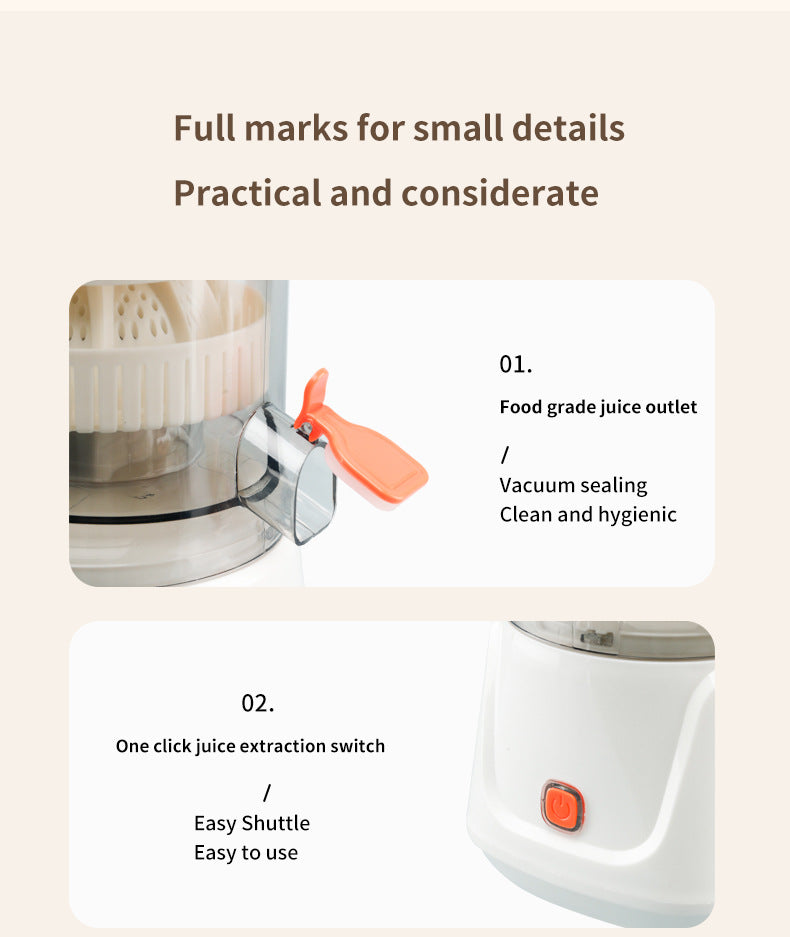 White Electric Citrus Juicer Press - Portable, Large Caliber, One-Click Operation(7.4v1600mAh battery) V888-ELOSUNG26401