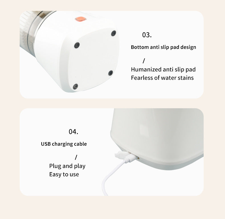 White Electric Citrus Juicer Press - Portable, Large Caliber, One-Click Operation(7.4v1600mAh battery) V888-ELOSUNG26401