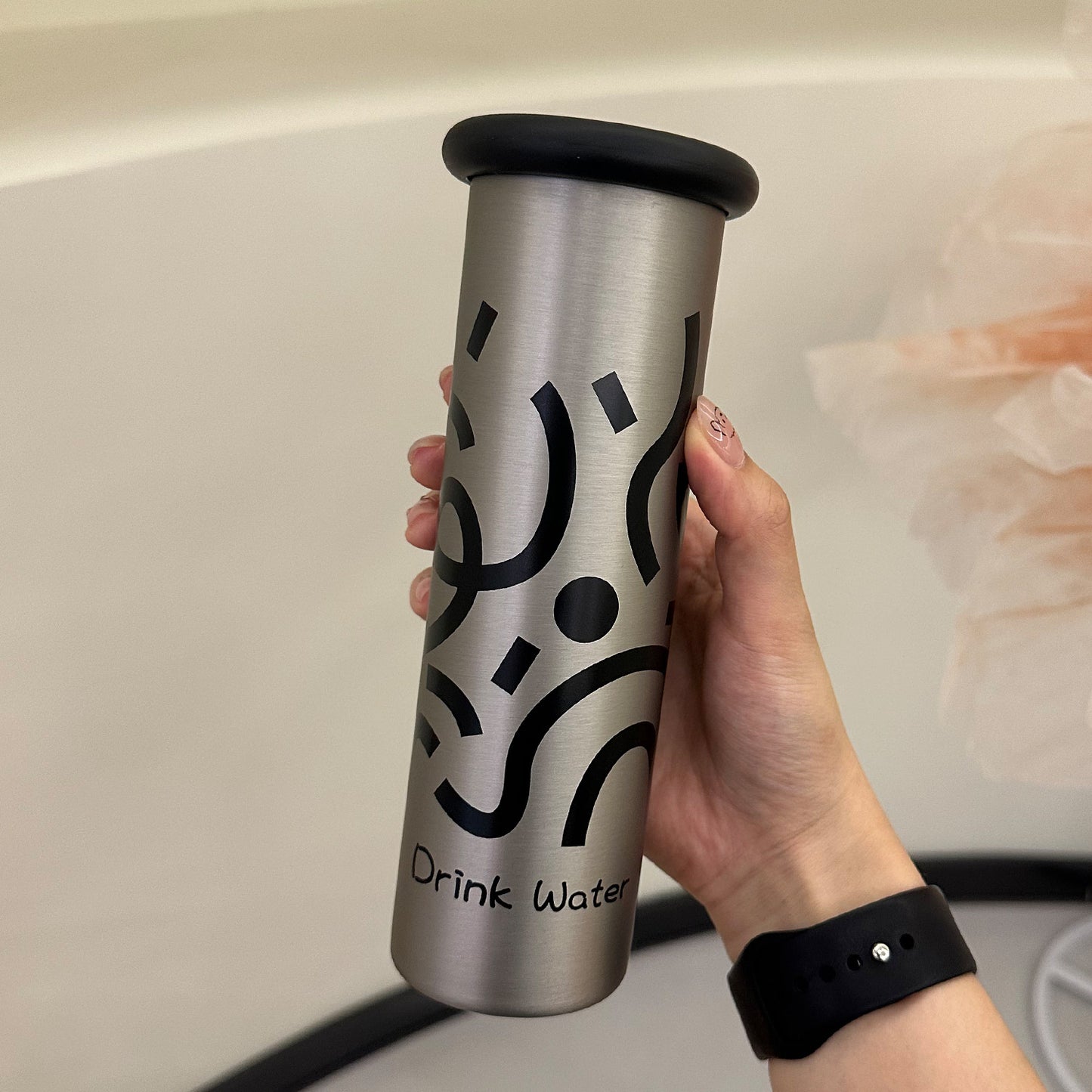 Mini Insulated Coffee Cup - 316 Stainless Steel, Portable & Stylish - Silver drink (300ml) V888-ELOSUNG26419