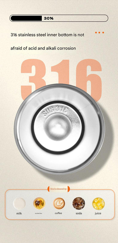 Mini Insulated Coffee Cup - 316 Stainless Steel, Portable & Stylish - Silver drink (300ml) V888-ELOSUNG26419