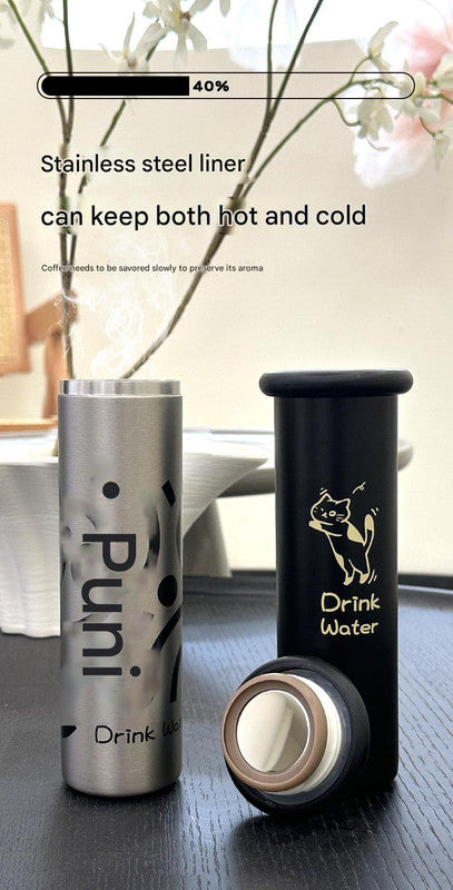 Mini Insulated Coffee Cup - 316 Stainless Steel, Portable & Stylish - Silver drink (300ml) V888-ELOSUNG26419