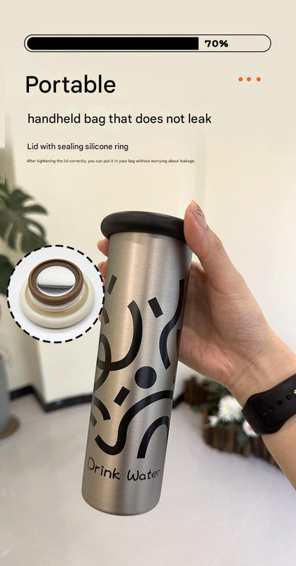 Mini Insulated Coffee Cup - 316 Stainless Steel, Portable & Stylish - Silver drink (300ml) V888-ELOSUNG26419