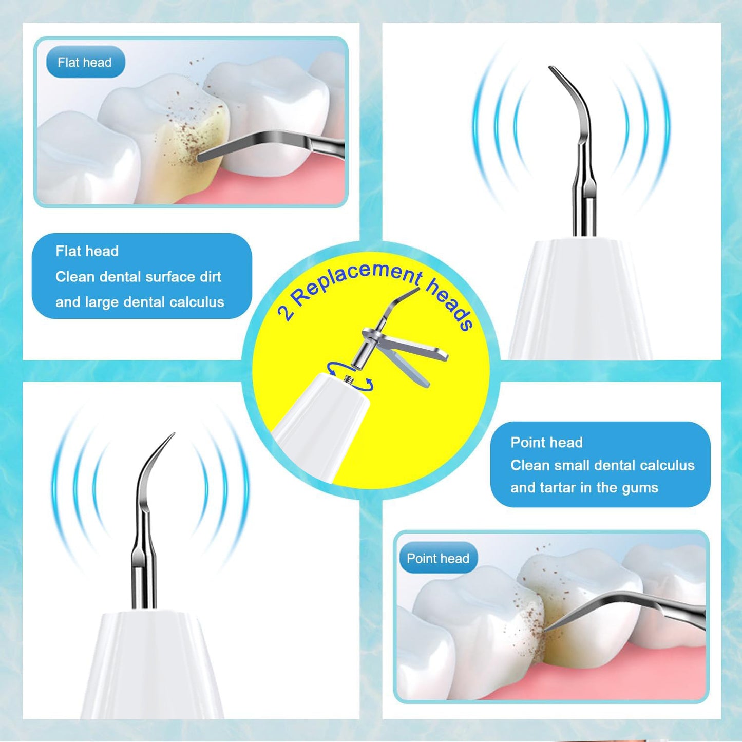 Ultrasonic Dental Scaler Kit - Home Use Teeth Cleaner & Tartar Remover V888-ELOSUNG26424