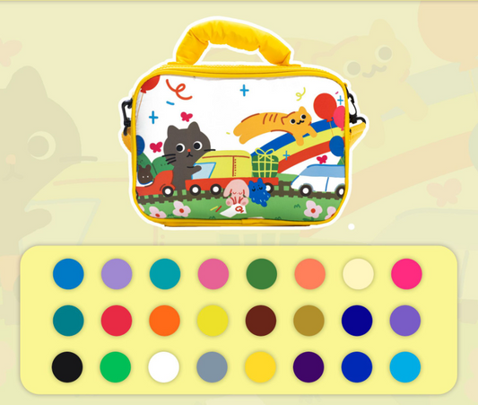 24 colors Kids Double-Layer Marker Set with Carry Case - Portable Art Supply Organizer Bag V888-ELOSUNG26446