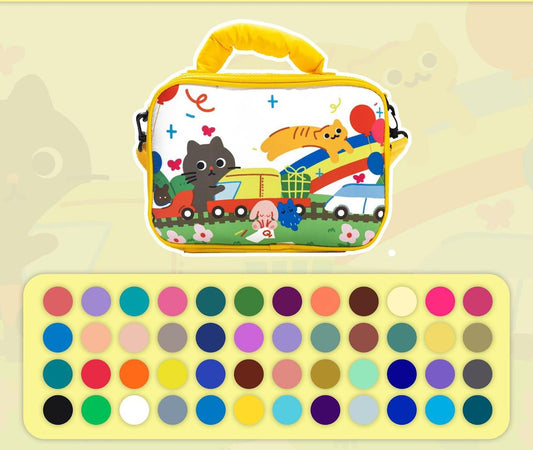 48 colors Kids Double-Layer Marker Set with Carry Case - Portable Art Supply Organizer Bag V888-ELOSUNG26448