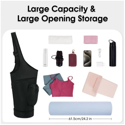 Blue All-in-One Yoga Sling Bag - Fits Mat & Gear, Large Opening, Side Pockets V888-ELOSUNG26468