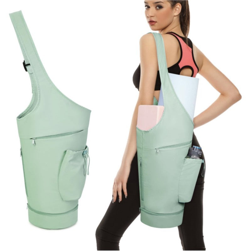 Green All-in-One Yoga Sling Bag - Fits Mat & Gear, Large Opening, Side Pockets V888-ELOSUNG26470