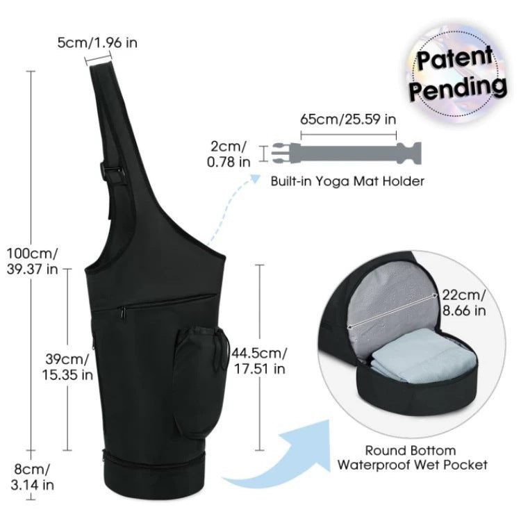 Pink All-in-One Yoga Sling Bag - Fits Mat & Gear, Large Opening, Side Pockets V888-ELOSUNG26471