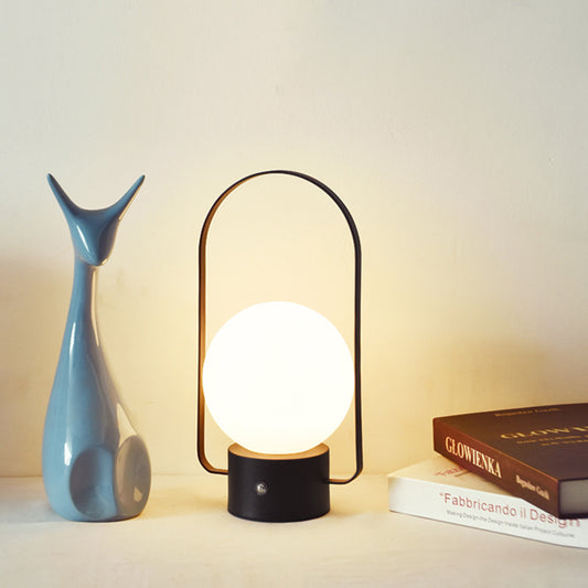 Black Portable Rechargeable LED Lantern Lamp - Touch Control 3-Color Dimmable Desk Light V888-ELOSUNG26521