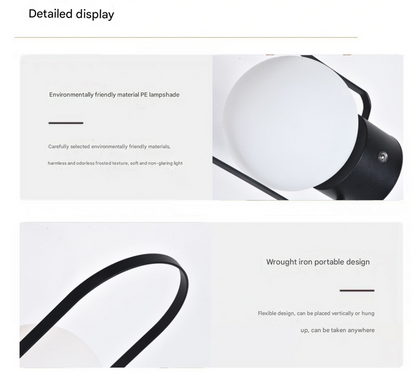 Black Portable Rechargeable LED Lantern Lamp - Touch Control 3-Color Dimmable Desk Light V888-ELOSUNG26521