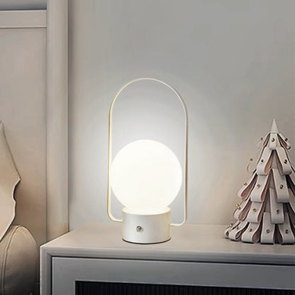 White Portable Rechargeable LED Lantern Lamp - Touch Control 3-Color Dimmable Desk Light V888-ELOSUNG26523