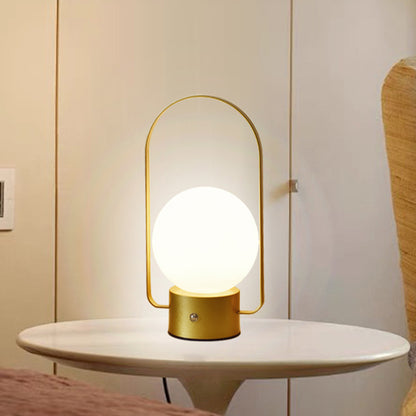 Gold Portable Rechargeable LED Lantern Lamp - Touch Control 3-Color Dimmable Desk Light V888-ELOSUNG26524
