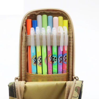 Camouflage Car Shaped Pencil Case - Large Capacity Stationery Organizer Pouch (Jungle camouflage) V888-ELOSUNG26526