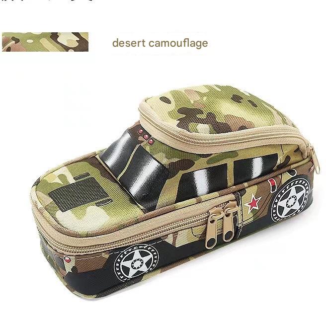 Camouflage Car Shaped Pencil Case - Large Capacity Stationery Organizer Pouch (Desert camouflage) V888-ELOSUNG26527