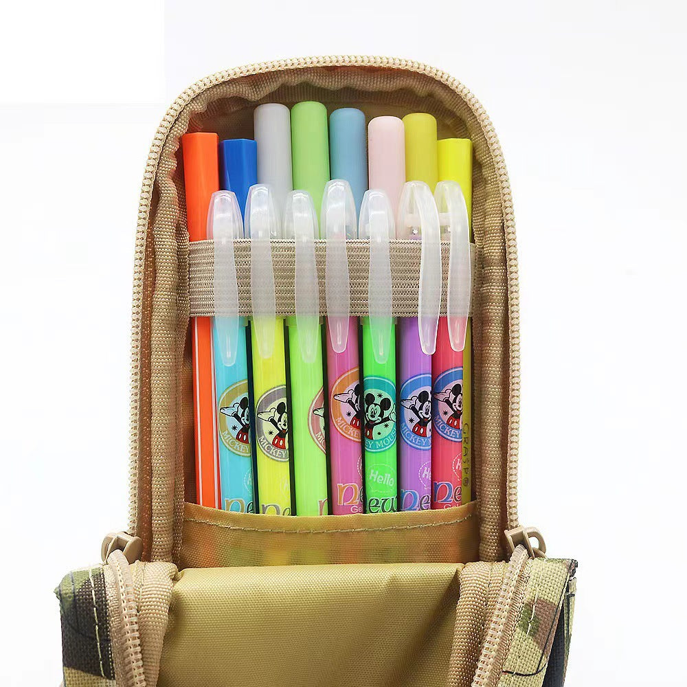 Camouflage Car Shaped Pencil Case - Large Capacity Stationery Organizer Pouch (Camouflage gray) V888-ELOSUNG26528