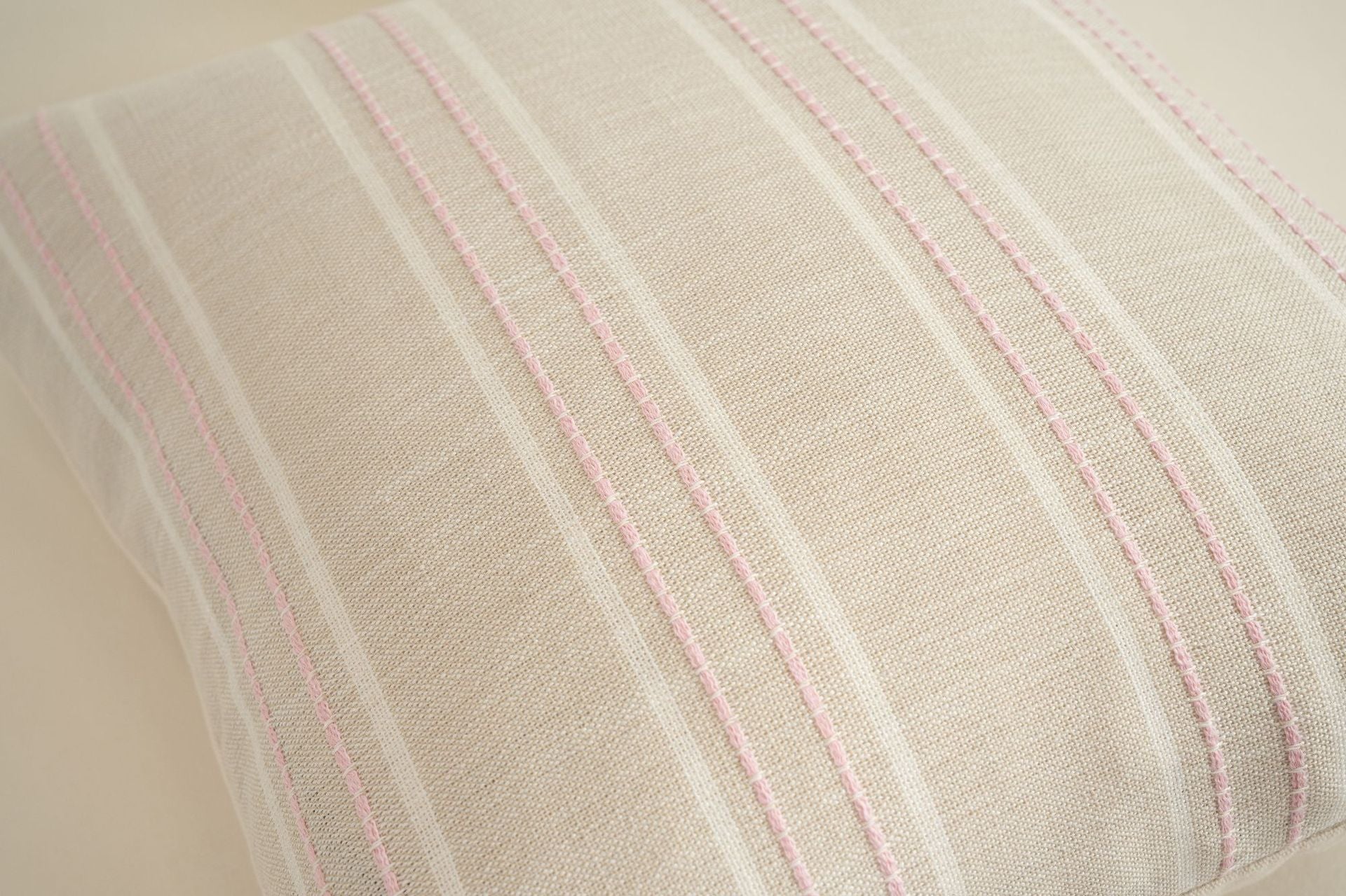 Textured Vertical Striped Pillowcases - Scandinavian Home Decor Accents (Pink Stripes Pair - 45x45cm) V888-ELOSUNG26530