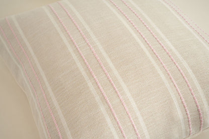 Textured Vertical Striped Pillowcases - Scandinavian Home Decor Accents (Pink Stripes Pair - 45x45cm) V888-ELOSUNG26530
