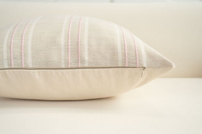 Textured Vertical Striped Pillowcases - Scandinavian Home Decor Accents (Pink Stripes Pair - 45x45cm) V888-ELOSUNG26530