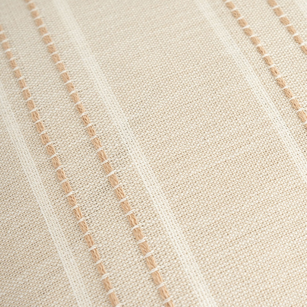 Textured Vertical Striped Pillowcases - Scandinavian Home Decor Accents (Beige Stripes Pair - 45x45cm) V888-ELOSUNG26531