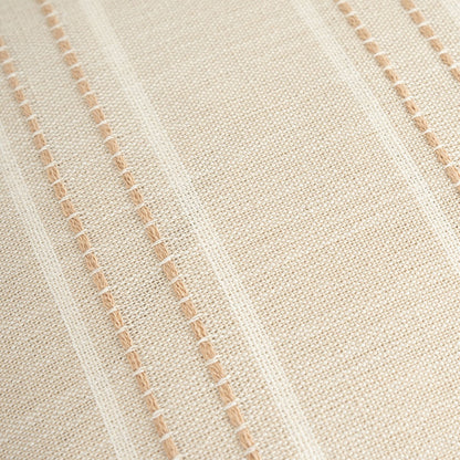 Textured Vertical Striped Pillowcases - Scandinavian Home Decor Accents (Beige Stripes Pair - 45x45cm) V888-ELOSUNG26531