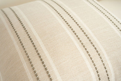 Textured Vertical Striped Pillowcases - Scandinavian Home Decor Accents (Green Stripes Pair - 45x45cm) V888-ELOSUNG26532